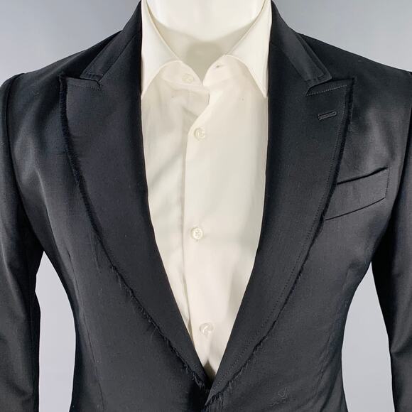 VIVIENNE WESTWOOD Size 36 Black Wool Single Breasted Sport Coat - Picture 3 of 12